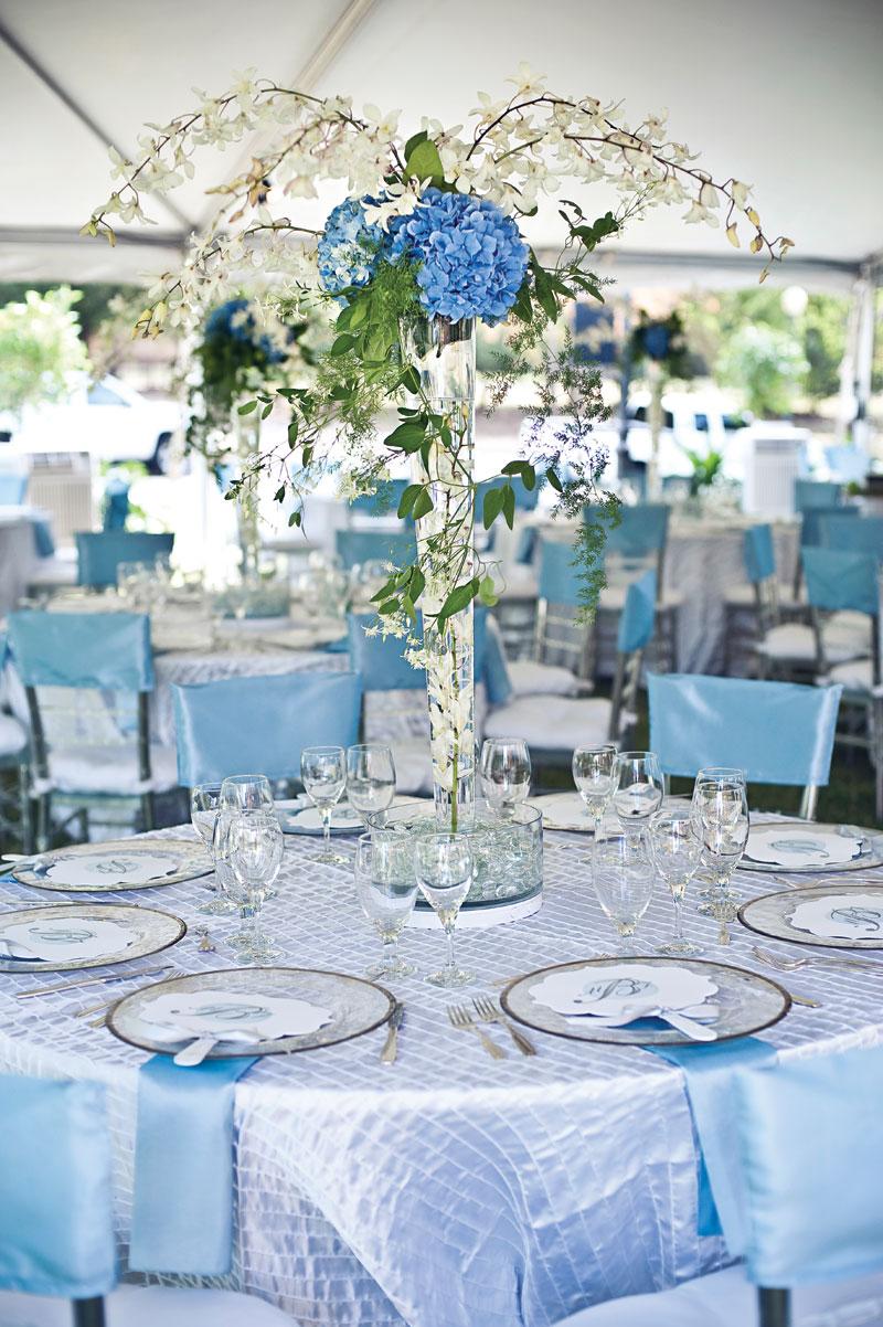 blue wedding decor