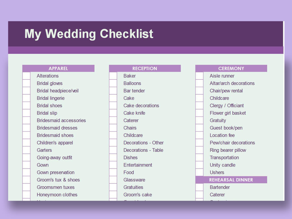 Wedding Checklist