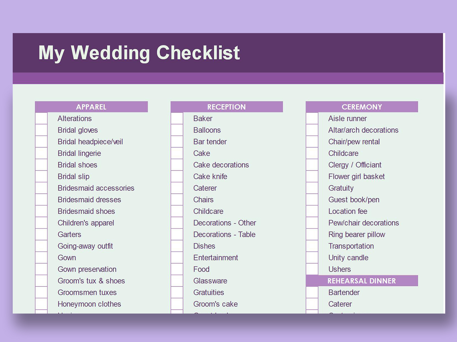 Philippine Wedding Checklist