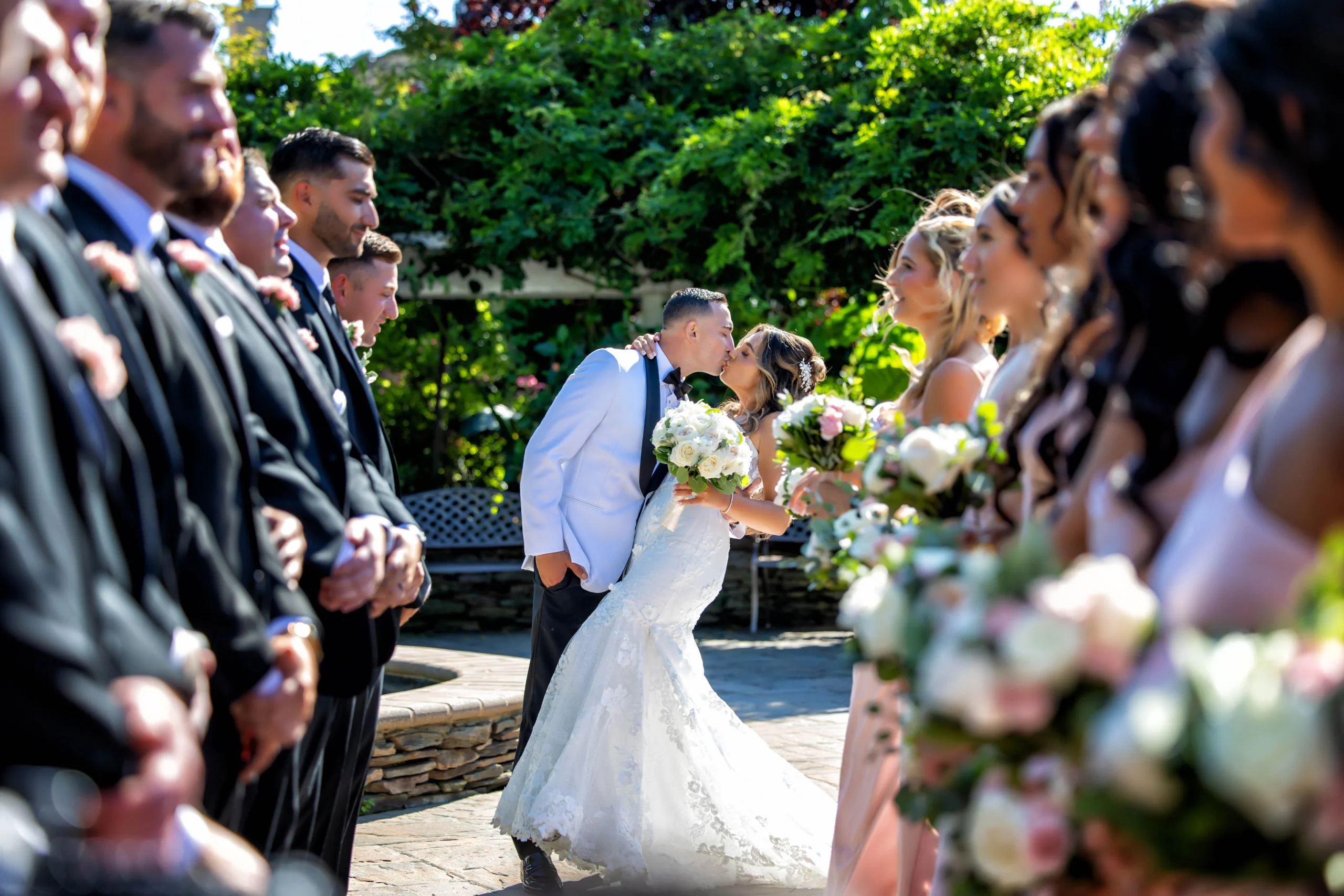 Outdoor Ceremony by the Waterfall and Pond